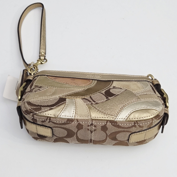 NWT COACH ZOE MOSAIC PATCHWORK CAPACITY WRISTLET BAG - KHAKI MULTI - Picture 8 of 8